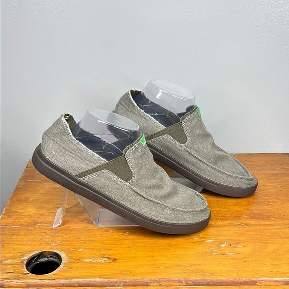 Sanuk Gray Loafers with Collapsible Heel and Quilted Design - Picture 5 of 7